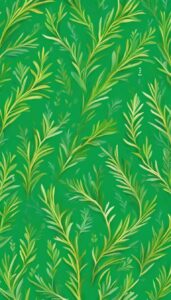 rosemary plant green background wallpaper aesthetic illustration 3