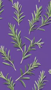 rosemary plant purple background wallpaper aesthetic illustration 3