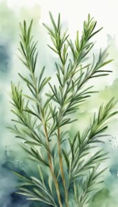 rosemary plant watercolor background wallpaper aesthetic illustration 2