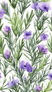 rosemary plant watercolor background wallpaper aesthetic illustration 3