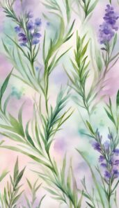rosemary plant watercolor background wallpaper aesthetic illustration 5