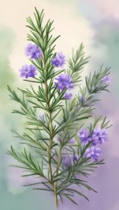 rosemary plant watercolor background wallpaper aesthetic illustration 6