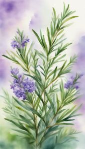 rosemary plant watercolor background wallpaper aesthetic illustration 7