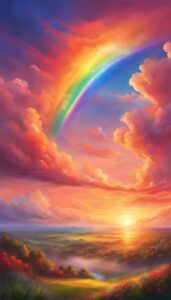 sunset rainbow background wallpaper aesthetic illustration 2