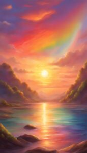 sunset rainbow background wallpaper aesthetic illustration 4
