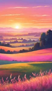 sunset summer phone aesthetic wallpaper background illustration 2