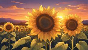 sunset sunflower background illustration aesthetic 1