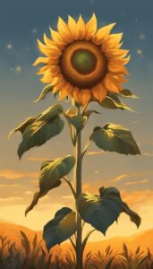 sunset sunflower background illustration aesthetic 5