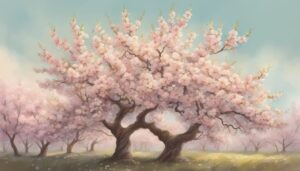 vintage almond tree blossom background illustration aesthetic wallpaper 1