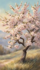 vintage almond tree blossom background illustration aesthetic wallpaper 5