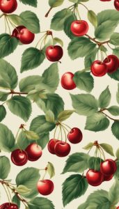 vintage cherry fruit pattern background wallpaper aesthetic illustration 2