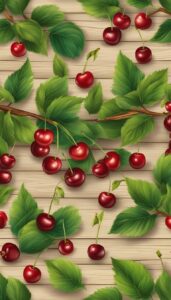 vintage cherry fruit pattern background wallpaper aesthetic illustration 4