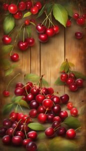 vintage cherry fruit pattern background wallpaper aesthetic illustration 5