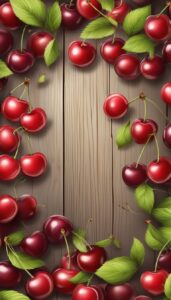 vintage cherry fruit pattern background wallpaper aesthetic illustration 6