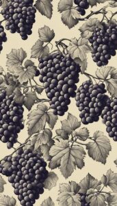 vintage grape vine pattern background wallpaper illustration 4