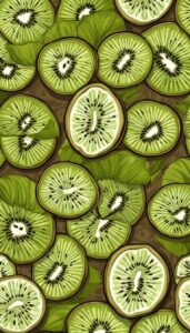 vintage kiwi fruit pattern background illustration aesthetic wallpaper 3