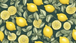 vintage lemon pattern background illustration 1