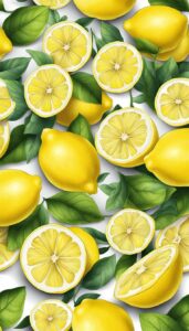 vintage lemon pattern background illustration 2