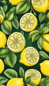 vintage lemon pattern background illustration 3