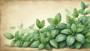 vintage mint plant background aesthetic illustration wallpaper 1