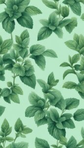 vintage mint plant background aesthetic illustration wallpaper 2