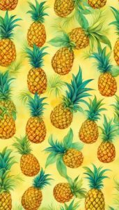 vintage pineapple ananas fruit pattern background aesthetic illustration wallpaper 2