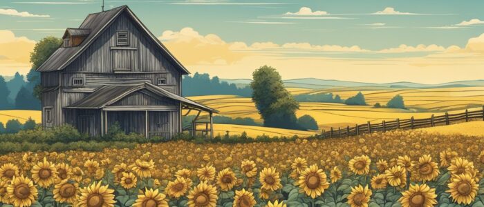 vintage sunflower background illustration aesthetic 1