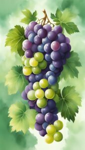 watercolor grape vine pattern background wallpaper illustration 2