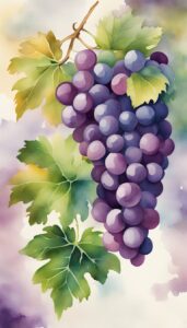 watercolor grape vine pattern background wallpaper illustration 3