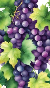 watercolor grape vine pattern background wallpaper illustration 5