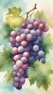 watercolor grape vine pattern background wallpaper illustration 6