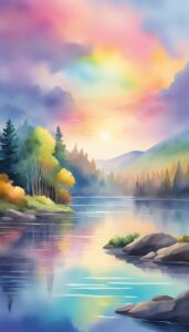 watercolor rainbow background wallpaper aesthetic illustration 4