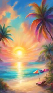 watercolor summer phone aesthetic wallpaper background illustration 1