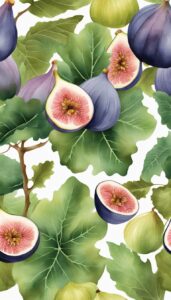 watercolors figs pattern background illustration 2