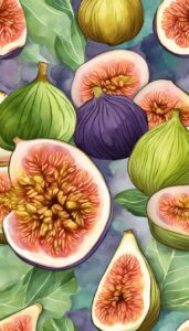 watercolors figs pattern background illustration 3