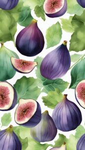 watercolors figs pattern background illustration 4