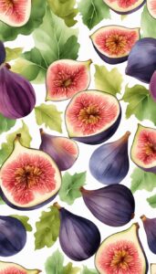 watercolors figs pattern background illustration 5