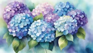 watercolors hydrangea ortensia flower aesthetic background wallpaper illustration 1