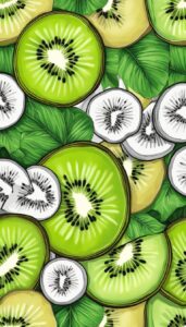 watercolors kiwi fruit pattern background illustration aesthetic wallpaper 2