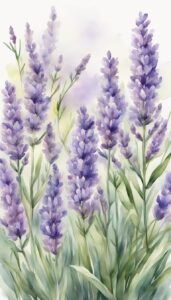 watercolors lavender plants flowers background wallpaper aesthetic illustration 2