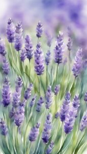 watercolors lavender plants flowers background wallpaper aesthetic illustration 3