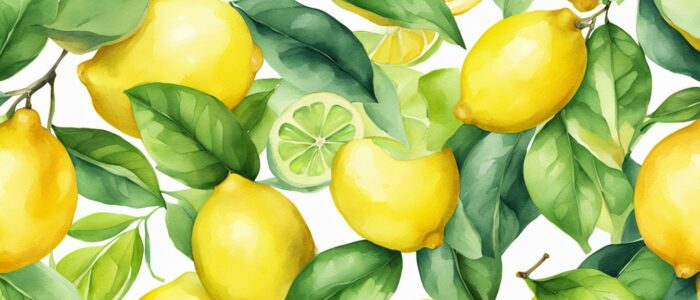 watercolors lemon pattern background illustration 1