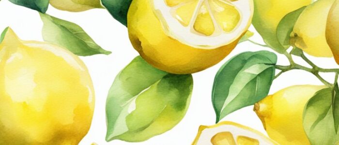 watercolors lemon pattern background illustration 4