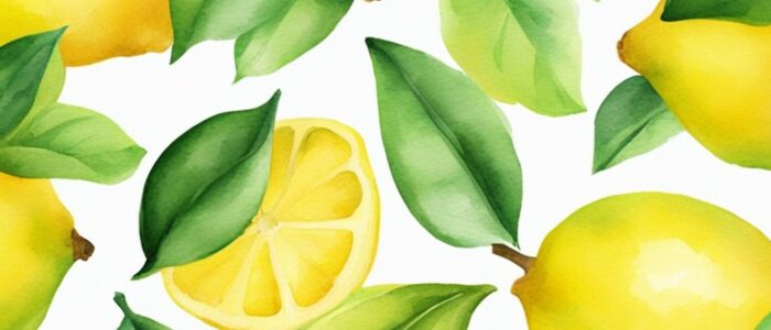 watercolors lemon pattern background illustration 5