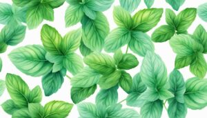 watercolors mint plant background aesthetic illustration wallpaper 1