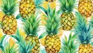 watercolors pineapple ananas fruit pattern background aesthetic illustration wallpaper 1