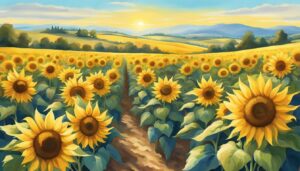 watercolors sunflower background illustration aesthetic 1