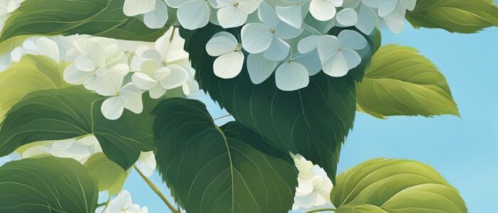 white hydrangea ortensia flower aesthetic background wallpaper illustration 2