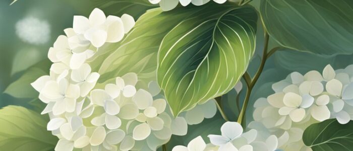 white hydrangea ortensia flower aesthetic background wallpaper illustration 3