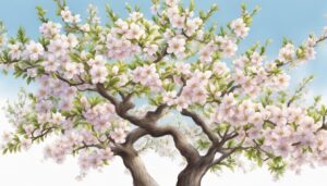 white light almond tree blossom background illustration aesthetic wallpaper 1